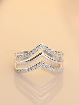 Leslie's Layered CZ Adjustable Ring (Silverette)