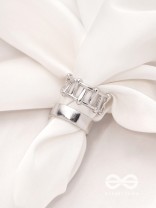 Twigs n Petal- Set of Two Silver Rings