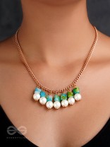 April Shower- Golden Pearls Necklace With Anti-Tarnish Coating 