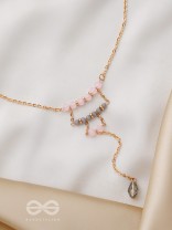 The Shimmering Raindrop- Golden Embellished Necklace With Anti-Tarnish Coating 