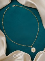 The White Dahlia- Golden Embellished Necklace With Anti-Tarnish Coating 