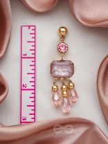 The Drip Painting- Golden Embellished Earrings