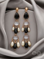 The Glazy Cascade- Golden Embellished Earrings