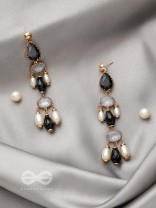 The Glazy Cascade- Golden Embellished Earrings
