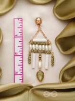 The Mayan Temple- Golden Embellished Earrings