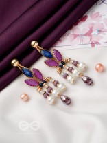 The Purple Heart- Golden Embellished Earrings