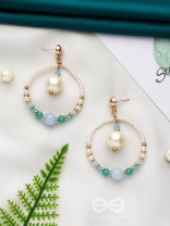 The Blue Moon- Golden Embellished Earrings