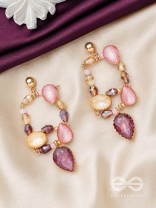 The Wine Garden- Golden Embellished Earrings