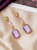 The Violet Mist- Golden Embellished Earrings