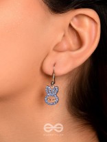 The Blue Bunny- Golden Embellished Earrings