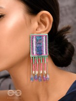 Adhvan- The Stony Path- Stones, Sequins and Beads Embroidered Earrings