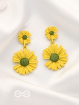 A Field of Flowers - Statement Dangler Earrings (Yellow)