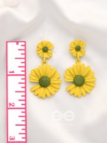 A Field of Flowers - Statement Dangler Earrings (Yellow)