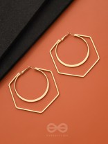 The Layered Geometry - Golden Statement Hoops