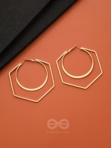 The Layered Geometry - Golden Statement Hoops