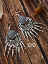 The Badass Mirror Motifs - Oxidised Boho Earrings