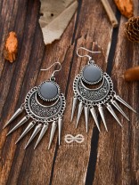 The Badass Mirror Motifs - Oxidised Boho Earrings