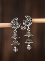 The Intricate Peacock Double Layered Jhumkis