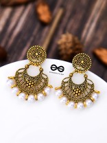 The Golden Pearl Artwork - Oxidised Boho Earrings