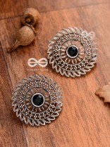 The Elegant Mesh Studs (Onyx Black) - The Embellished Oxidised Collection