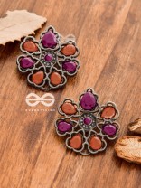 The Elegant Carved Beauties ( Ruby-Orange ) - Embellished Oxidised Collection