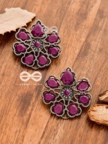 The Elegant Carved Beauties (Ruby Red) - Embellished Oxidised Collection
