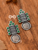 God in the Details (Emerald Green) - Embellished Oxidised Studs