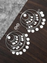 The Playful Delight - Elegant Circular Danglers (Silver)
