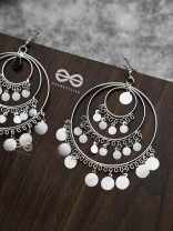 The Playful Delight - Elegant Circular Danglers (Silver)