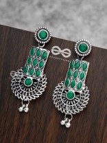 The Studded Artistry - Emerald Green - The Embellished Oxidised Collection