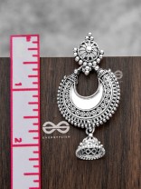 The Intricate Mirror Moon Jhumkis - Oxidised Boho Earrings