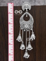 The Bohemian Peacock Artwork - Five Jhumki Earrings