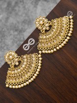 The Royal Shimmer - Golden Statement Earrings