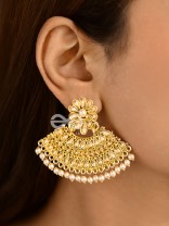 The Royal Shimmer - Golden Statement Earrings