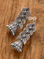 The Hypnotic Layered Jhumkis - Oxidised Boho Earrings
