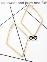 The Scintillating Slanting Hoops (Golden) - Casual Daily-Wear Earrings