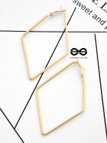 The Scintillating Slanting Hoops (Golden) - Casual Daily-Wear Earrings