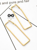 The Elegant Rectangular Hoops (Golden) - Casual Earrings