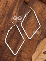 The Scintillating Slanting Hoops (Silver) - Casual Daily-Wear Earrings