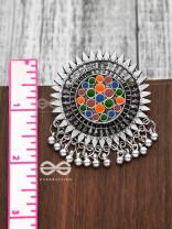 The Bohemian Chic - Meenakari Sun Studs - Oxidised Boho Collection
