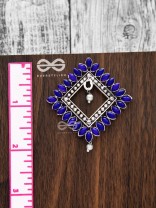 The Elegance Squared Studs (Sapphire Blue)- Embellished Oxidised Collection