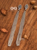 The Intricate Leaf - Chain-Tasseled Boho Earrings
