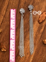 The Winter Leaf - Chain-Tasseled Boho Earrings