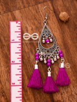The ColourSplash Playthings - Oxidised Tassled Danglers (Fuschia)