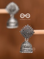 The Little Fern Jhumkis - Oxidised Boho Earrings