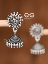 The Little Chakra Jhumkis - Oxidised Boho Earrings
