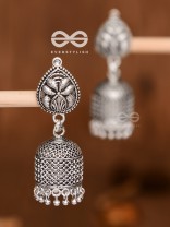 The Boho Chic Cylindrical Jhumkis - Oxidised Boho Earrings