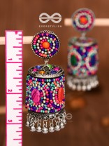 The Magnetic Attention Getters (Multicoloured) - Embroidered Boho Jhumkas