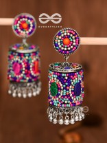 The Magnetic Attention Getters (Multicoloured) - Embroidered Boho Jhumkas