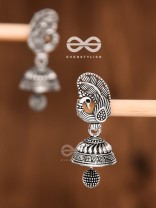 The Little Elegant Peacock Bell Jhumkis - Tiny Trinket Earrings